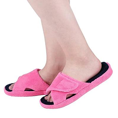 shevalues Terry Cloth Open Toe Slippers for Women Memory Foam Silp On House  Slippers : : Clothing, Shoes & Accessories