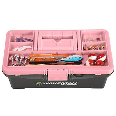 Fishing Single Tray Tackle Box- 55 Piece Tackle Gear Kit Includes Sinkers,  Hooks Lures Bobbers Swivels and Fishing Line By Wakeman Outdoors (Pink) -  Yahoo Shopping