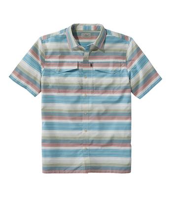 Men's SunSmart Cool Weave Woven Shirt, Short-Sleeve Stripe Deep Azure Stripe  Medium, Polyester Blend Synthetic/Nylon L.L.Bean - Yahoo Shopping