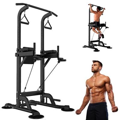 Valor Fitness Power Tower Dip Station - Functional Workout - Pull Ups Chin  Ups Knee Raises Leg Raises Dips Machine Push Ups - Home Gym Strength