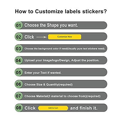  Inshoney 100 Custom Stickers for Business Logo Personalized  Stickers Labels Rectangel Package Favor : Office Products