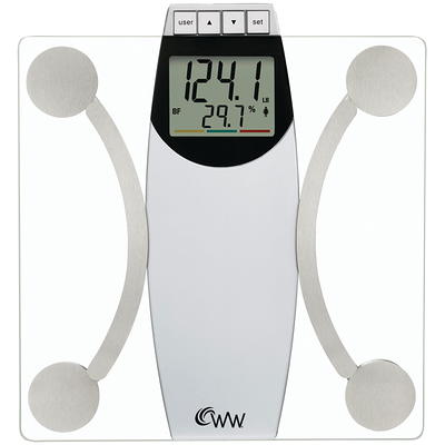 Conair Weight Watchers Painted Glass Scale w/XL Display Silver