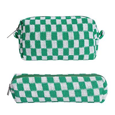  LYDZTION 2 Pieces Makeup Bag Checkered Cosmetic Bag