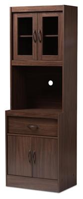 Baxton Studio Kitchen Cabinet with Hutch Walnut Yahoo Shopping