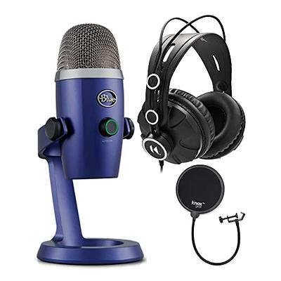 Blue Microphones Yeti (Blackout) Professional Multi-Pattern USB Microphone  Bundle with Pop Filter (2 Items)