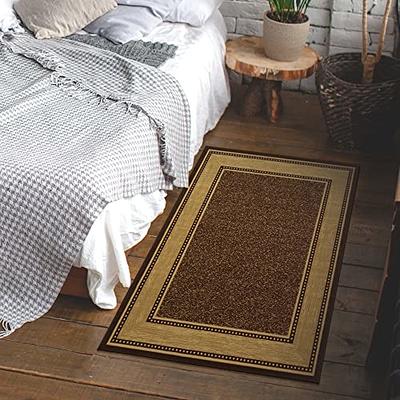 Ottomanson Ottohome Non-Slip Rubberback Bordered 3x5 Indoor Area Rug, 3'3 x 5', Light Gray