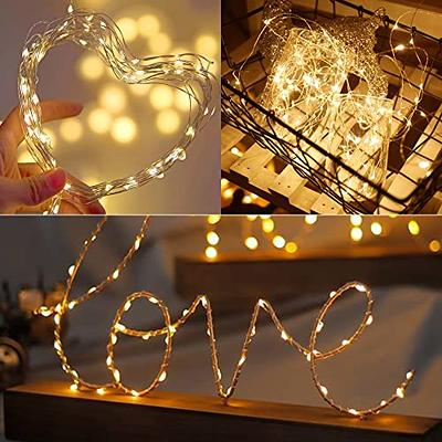 Battery-Operated 20 LED Fairy Lights - Cool White/Silver Wire