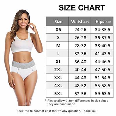  Wirarpa Womens Cotton Underwear Panties High Waisted Full Briefs  Ladies No Muffin Underpants 4 Pack White Size 7