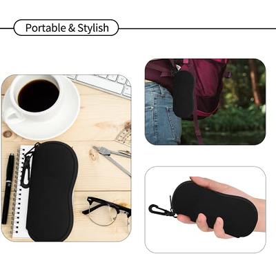 Fintie Glasses Case with Carabiner, Ultra Light Portable Neoprene Zipper  Sunglasses Soft Case at  Women's Clothing store