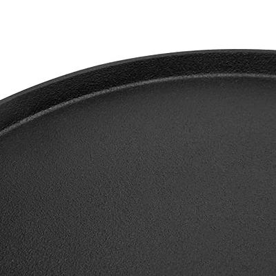 KAVSI Pre-Seasoned Cast Iron Skillet Pan with Dual Handles,14 Inch Flat  Cast Iron Pizza Pan For Gas Grill, Stovetop, Oven, BBQ with Kit 7 Counts  BBQ