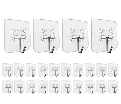 Elegana Adhesive Hooks for Hanging 24 Pack,Heavy Duty Wall Hooks 33 lbs 304  Stainless Steel Self Adhesive Sticky Hooks Waterproof Bathroom Hooks  Transparent Sticky Hooks for Kitchen Glass Door - Yahoo Shopping