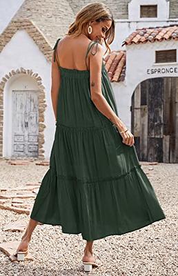 Women's Summer Maxi Dress Casual Boho Sleeveless Spaghetti Strap