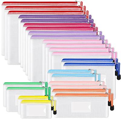 EOOUT 25pcs 8 Sizes, Mesh Zipper Pouch, 11 Colors, Waterproof Zip