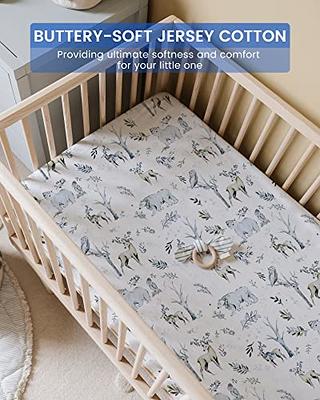 BreathableBaby All-in-One Fitted Sheet & Waterproof Cover for 52 x 28 Crib Mattress (2-Pack) - Gray