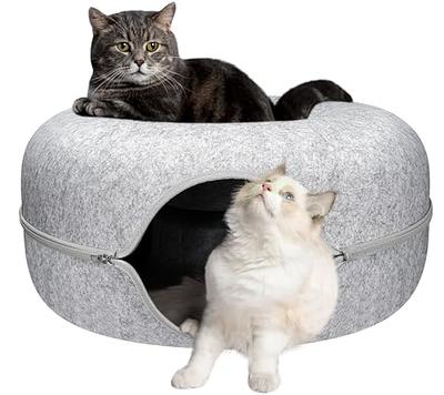 Cat Beds Cushion,Pet Hammock Bed, Cat Calming Cuddler Bed, Anti-Slip Fluffy  Round Washable Cat Bed with Plush Mat & Cat Toy Balls,Fits up to 25lbs, Pet  Bed for Kitty and Puppy-Pink