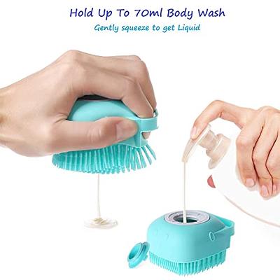 Misthis Portable Dog Bath Brush - Pet Massage Brush Shampoo Dispenser Soft  Silicone Brush Rubber Bristle for Dogs and Cats Shower Grooming (Blue)