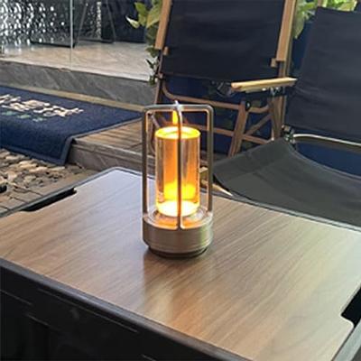 Ambient Lantern - Cordless Crystal Table Lamp - Dimmable - Silver