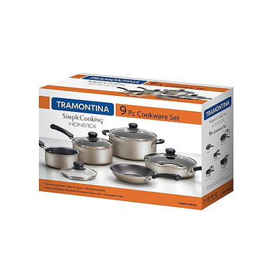 Tramontina 9-Piece Non-Stick Cookware Set, Champagne - Yahoo Shopping