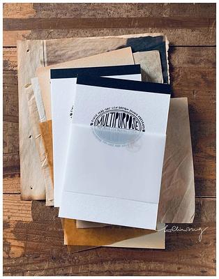 Letter Overlay Rice Paper, 8 x 10.5 inch - 6 x Different Printed Mulberry Paper Images 30gsm Visible Fibres for Decoupage Crafts Mixed Media Collage