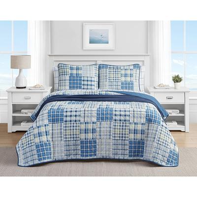 Nautica Raeford Cotton Reversible Blue Quilt Set - Yahoo Shopping