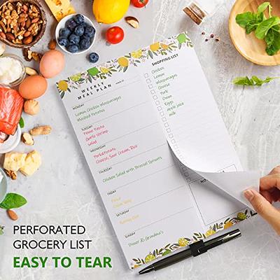 bloom daily planners Weekly Meal Planning Pad - Magnetic Hanging  Refrigerator Menu Planner with Tear-Off Sheets & Perforated Grocery  Shopping Lists 