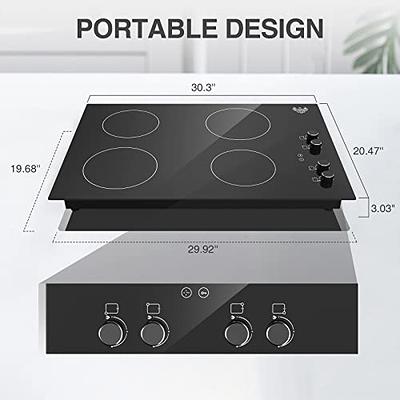 Induction Cooktop 30 Inch, Electric Stove Top 4 Burners Electric Burner  Built-in POTFYA,220v Knob Control,Ceramic Glass Surface, 6000W Suitable for  Magnetic Pans - Yahoo Shopping