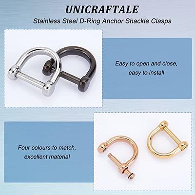 D Rings for Purse, 4 PCS Metal D Ring and Stud Screw, 360 Degree