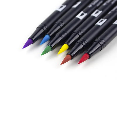 Dual Brush Pen Art Markers, Pastel, 6-Pack