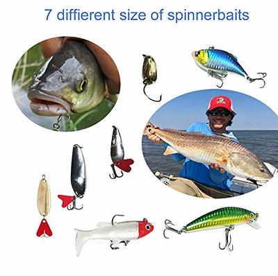  Fishing Lures Tackle Box Bass Fishing Kit,Saltwater and  Freshwater Lures Fishing Gear Spinnerbaits, Plastic Worms, Jigs, Topwater  Lures, Tackle Box : Sports & Outdoors