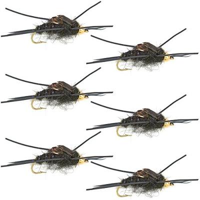 The Fly Fishing Place Godzilla Hopper Fly Fishing Flies - Orange High  Visibility Grasshopper or Stonefly Dry Fly - 4 Flies Hook Size 8