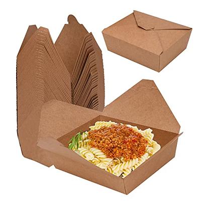 Kaderron 60 Pack 40 Oz Take Out Food Containers Disposable Kraft Paper Food  Container 2 Compartment Takeout Box for Food Servicing (60)