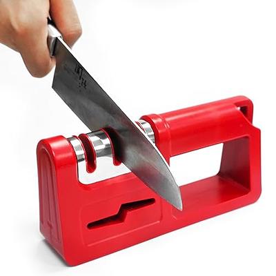 2 in 1 Tungsten steel & Ceramic Knives Sharpener V-Shaped Non Slip Handle