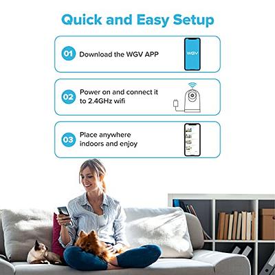 Kasa Indoor Pan/Tilt Smart Security Camera, 1080p HD Dog Camera,2.4GHz with  Night Vision,Motion Detection for Baby and Pet Monitor, Cloud & SD Card