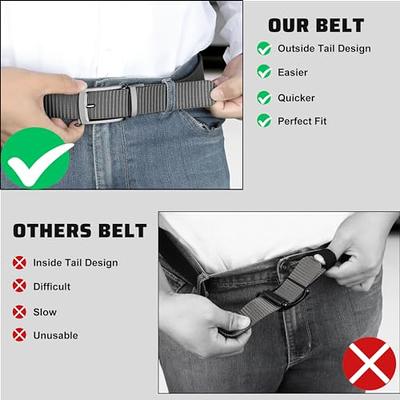 BULLIANT Mens Ratchet Belt Reversible,Web Nylon Casual Belt for