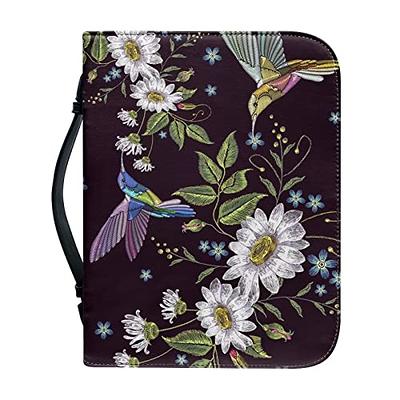 ZOCAVIA Floral Bible Covers for Women Bible with Cross On Cover Large Size  with Zippered Handle Scripture Case for Scripture Study 