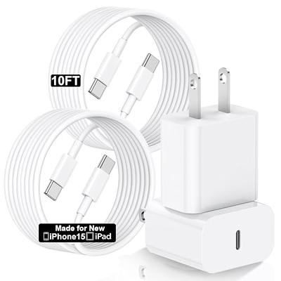 Apple iPhone 15 Pro Max USB Type-C Wall And Car Charger Bundle White With 2  x 10ft Cables White