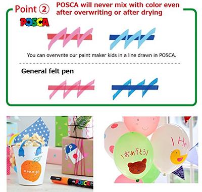 Uni Posca Paint Marker Fine Point Size 3M 24 Colors Set with Blue Carry Case