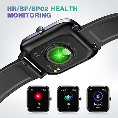  Smart Watch 2023 (Call Receive/Dial) Fitness Tracker Compatible  iPhone and Android, 1.7 Full Touch Screen Heart Rate Sleep Blood Pressure  Monitor, IP67 Waterproof Digital Watch for Women Men-Black : Electronics