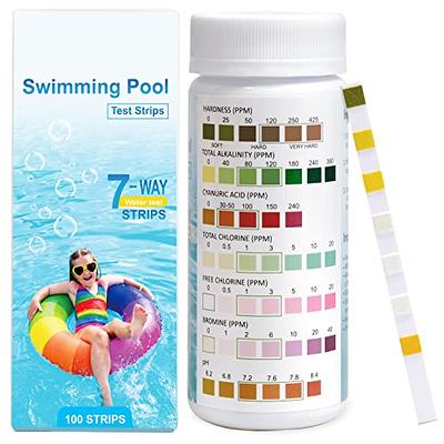 RUNBO Pool Test Strips 4-in-1 (100 Count) – Ideal for Swimming Pools, Spa,  Hot Tub, Jacuzzi – Easy and Accurate Test for Free Chlorine, Bromine, Total