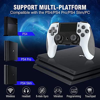 Wireless Controller for PS4/Pro/Slim Consoles, Gamepad Controller with  6-Axis Motion Sensor/Audio Function/Charging Cable - Lightning