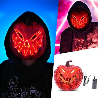 KJOCOS Creepy Pumpkin Mask, Scary Pumpkin Head Mask for Halloween Costume Party Props Adult Men Women