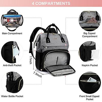  Lightweight Laptop backpack, Stylish Women Computer Backpack,  Travel Fashion Backpack Women, Casual Daypack Women 15.6 Inch, Waterproof  Durable Business Work Backpack for Ladies Teacher Nurse, Grey : Electronics