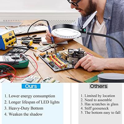 10X Magnifying Glass with Light and Stand, Desktop Hands Free Magnifier,  Lighted Magnifying Glass for Close Work Reading Hobbies Crafts Repair -  Yahoo Shopping