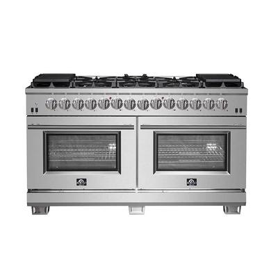 Hallman BOLD 48 IN, 8 Burner Freestanding Double Oven Gas Range