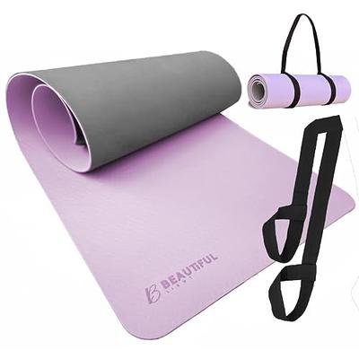 Yoga Mat, Non Slip Anti-Tear 1/4 Thick 72x24 TPE Eco Friendly, Pilates,  Home Workout, Exercise, & Fitness Mat with Carrying Strap