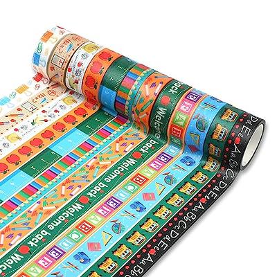 YUBX 6 Rolls Washi Tape Decorative Paper Masking Tape for Scrapbooking Crafts DIY (Flower Gold 6)