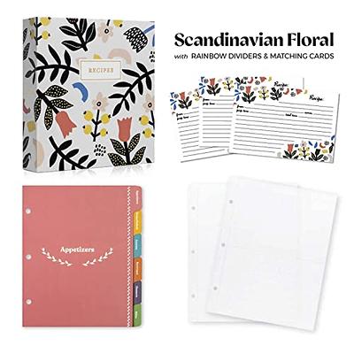 Jot & Mark Recipe Organizer 3 Ring Binder Set (Scandinavian Floral