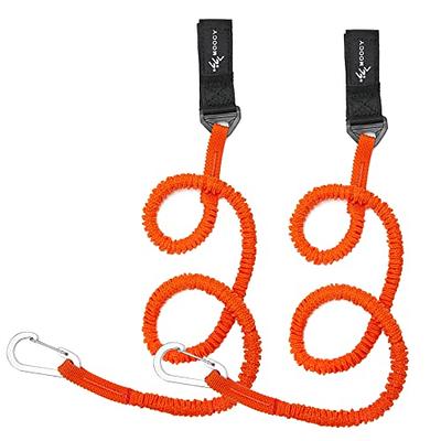 Kayak Paddle Leash with D-Ring Stretchable Bungee Strap Lanyard Rope for  SUP Kayaking Boating Canoeing Fishing Pole Rod 5-7 Feet (1Pack)