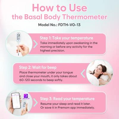 Easy@Home Basal Body Thermometer: BBT for Fertility Prediction with Memory  Recall - Accurate Digital Basal Thermometer for Temperature Monitoring with