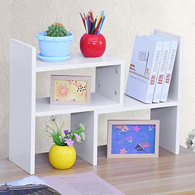 ShellKingdom Desk Shelf Organizer, 2 Tier Desktop Shelves, Adjustable  Bookshelf Storage Rack and Office Cubicle Decor for Tabletop, School,  Office